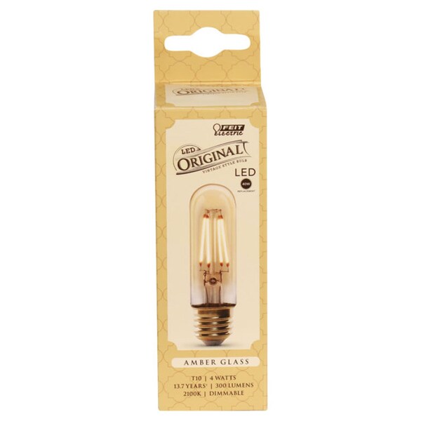 Feit Electric Feit T10 E26 (Medium) LED Bulb Amber 40 Watt Equivalence 1 pk T10/VG/LED - main